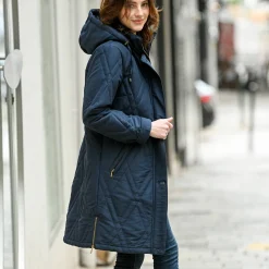 Gematelasseerde parka in microvezel
