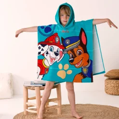 Gepersonaliseerde kinderbadponcho Paw Patrol®, katoenen badstof en velours - 320g/m²