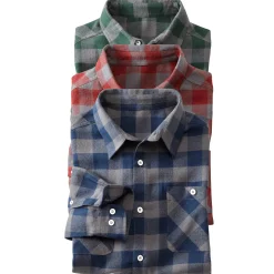 Geruit hemd in flanel - set van 3