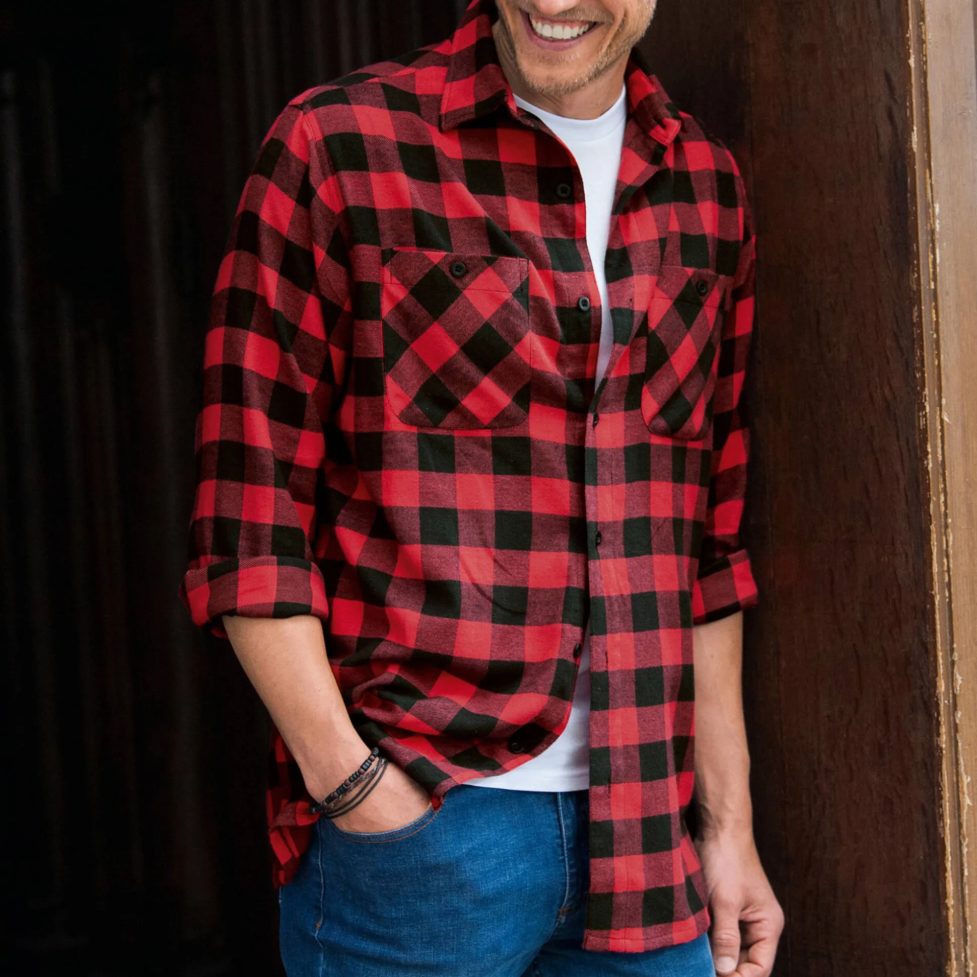 Geruit hemd in flanel - set van 3