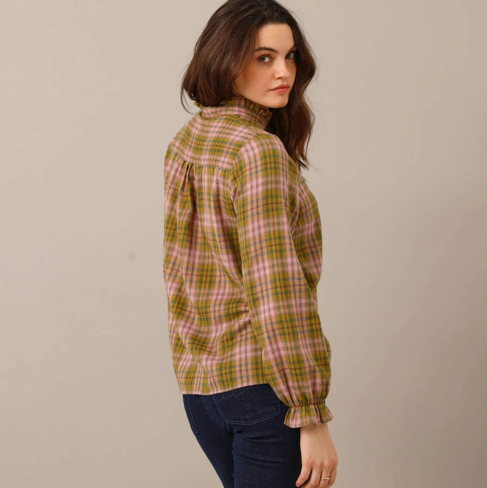 Geruite blouse, flanel