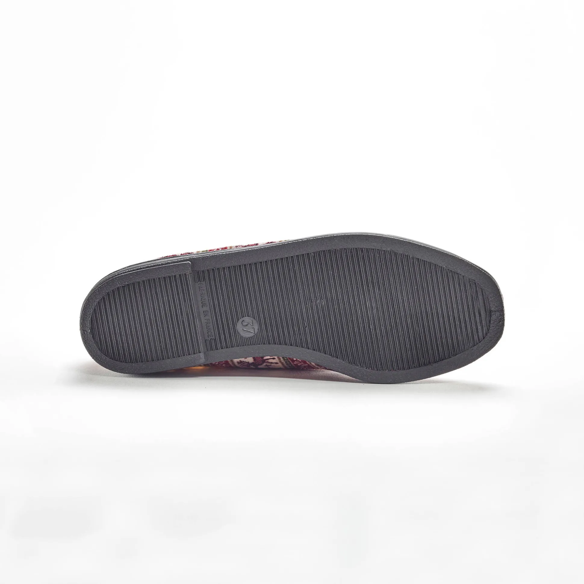 Gesloten pantoffels met winterse print en nepbontvoering