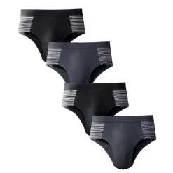 Gesloten slip met hoge taille en ingeweven motieven - set van 4