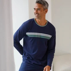 Gestreept pyjamashirt met lange mouwen
