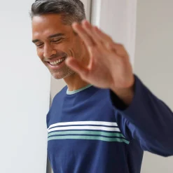 Gestreept pyjamashirt met lange mouwen