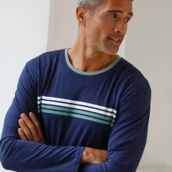 Gestreept pyjamashirt met lange mouwen