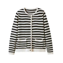 Gestreepte cardigan in fantasietricot