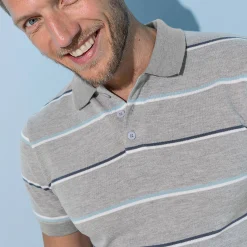 Gestreepte polo in chiné piquétricot
