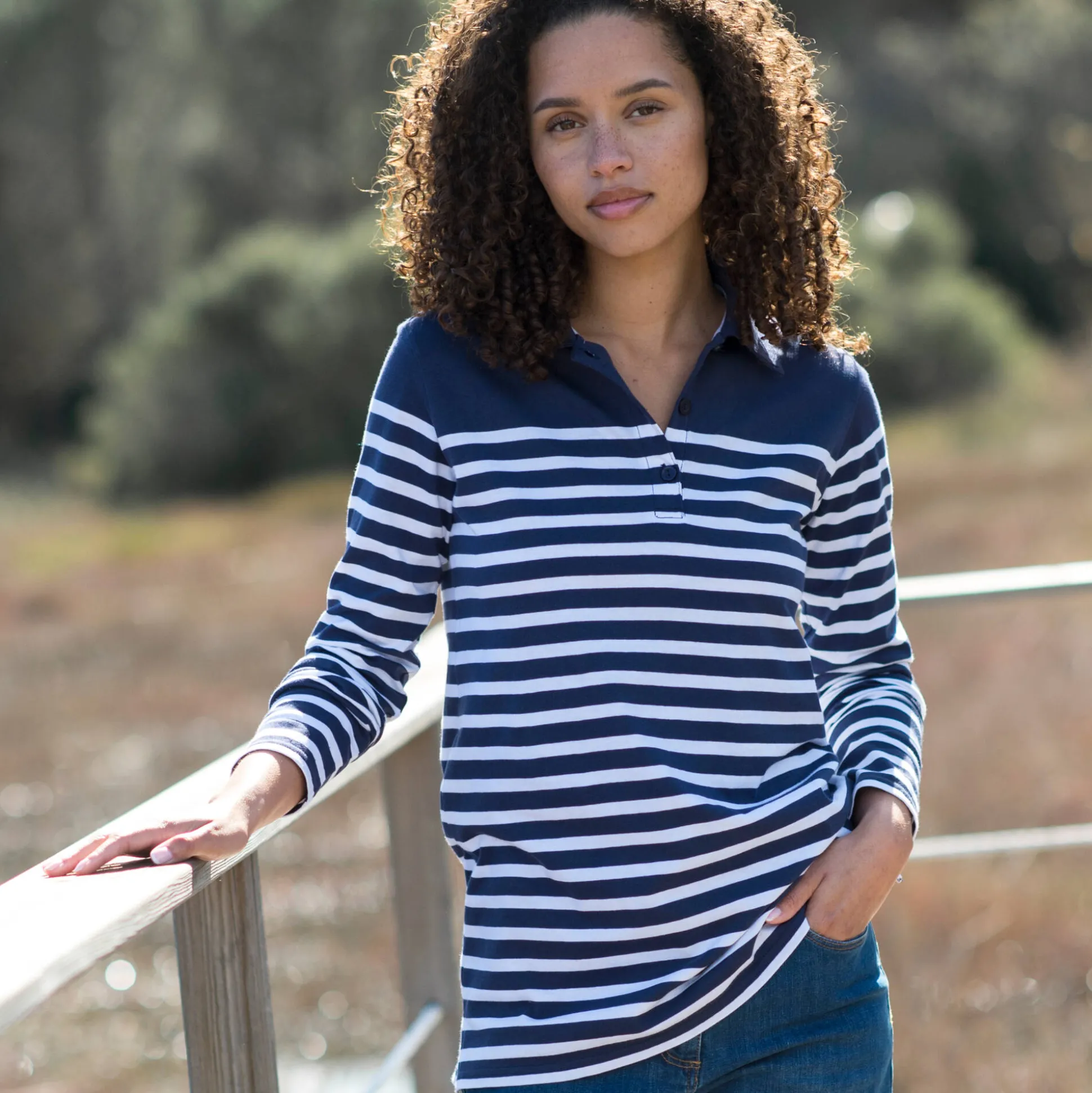 Gestreepte polo in jerseytricot