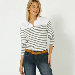 Gestreepte polo in jerseytricot