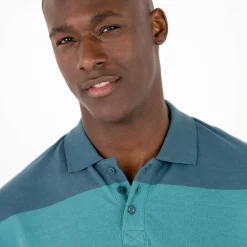 Gestreepte polo in piquétricot, korte mouwen