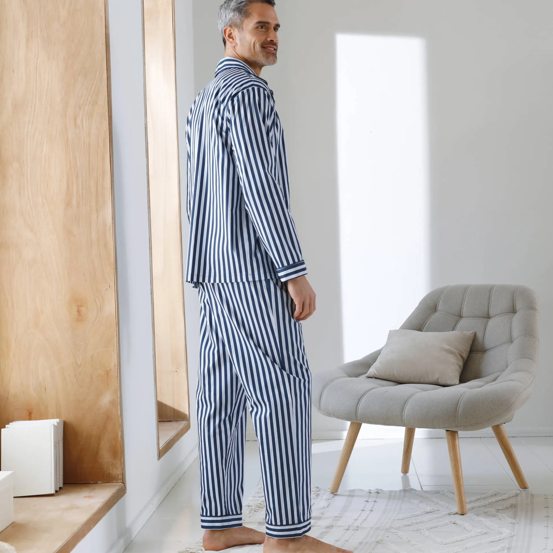 Gestreepte pyjama - katoenpopeline