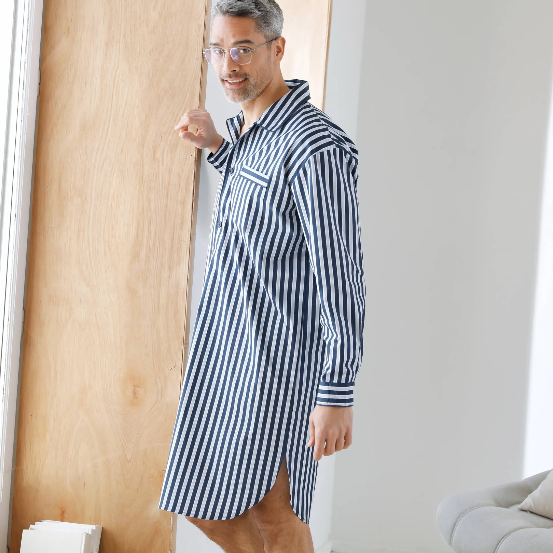 Gestreepte pyjama in liketstijl - katoenpopeline