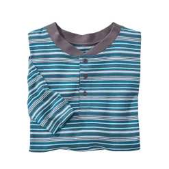 Gestreepte pyjama met Tunesische hals