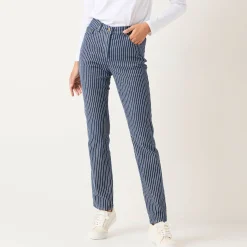 Gestreepte rechte jeans