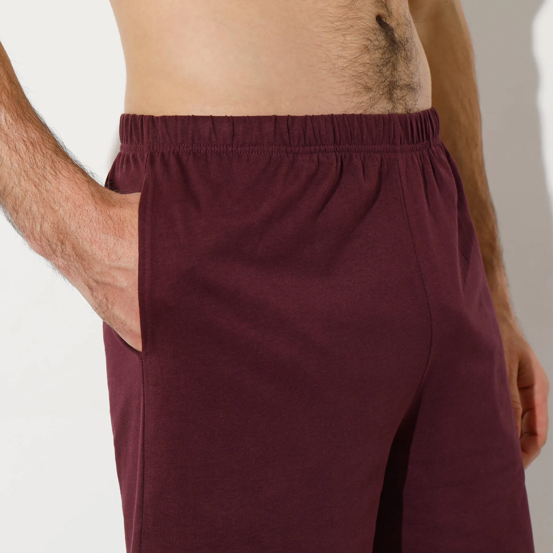 Gestreepte shortama met Tunesische hals