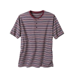 Gestreepte shortama met Tunesische hals