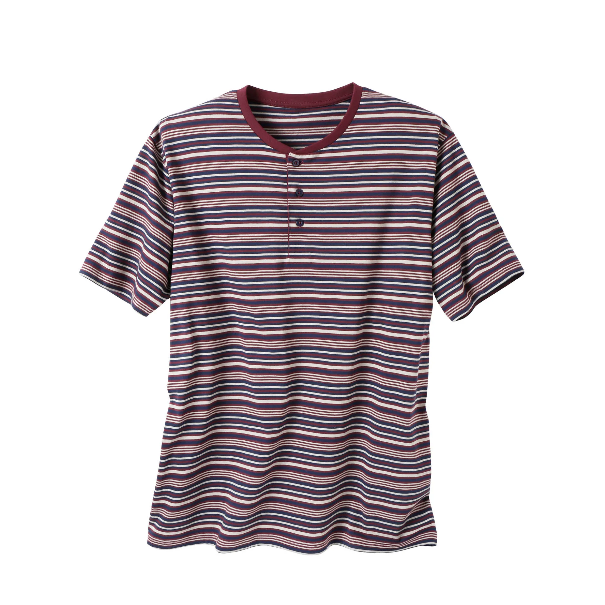 Gestreepte shortama met Tunesische hals