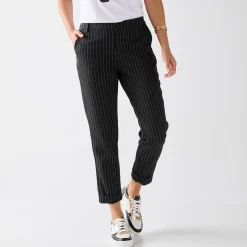 Gestreepte tapered 7/8-broek