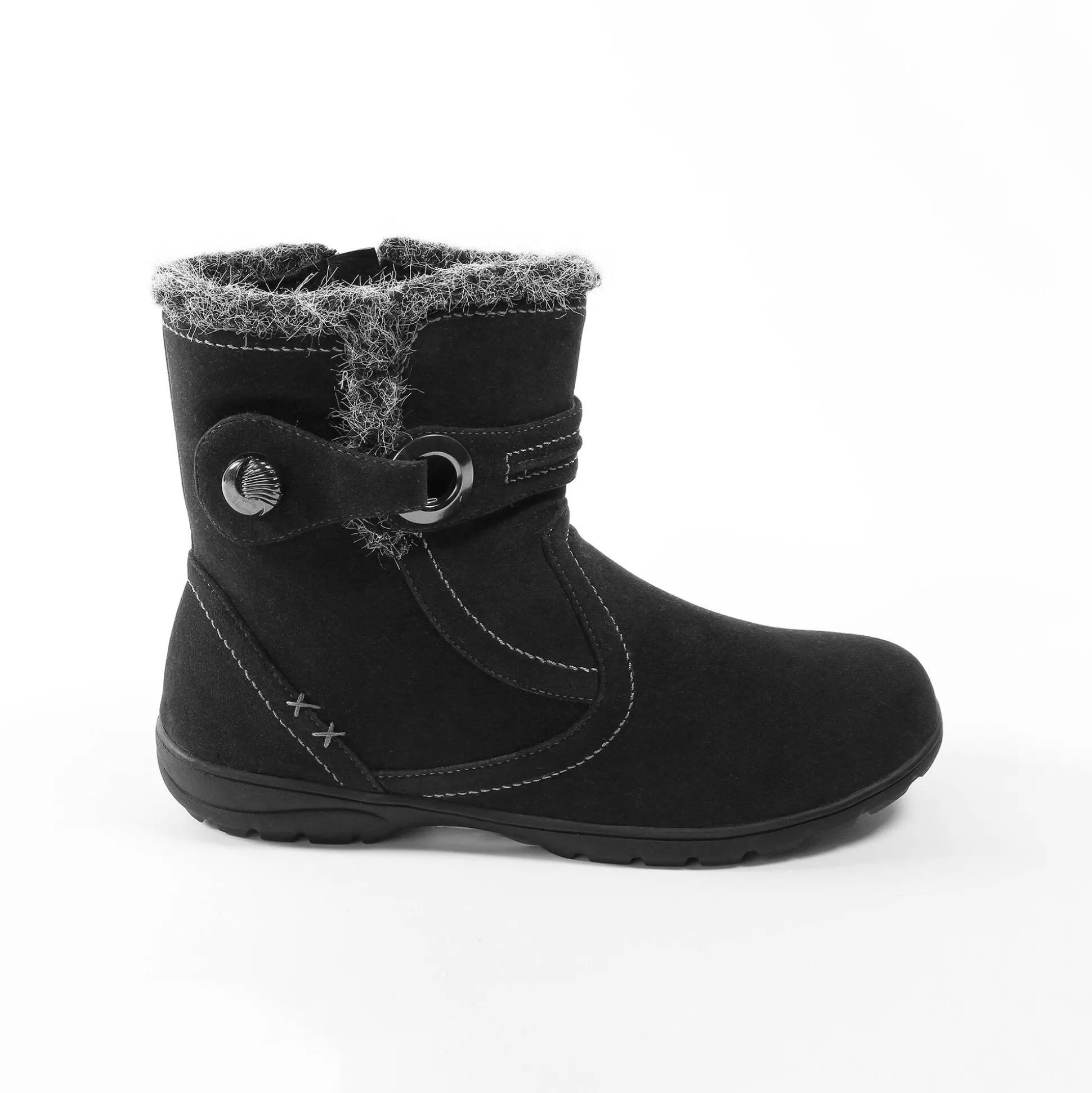 Gevoerde bottines met suedine-effect