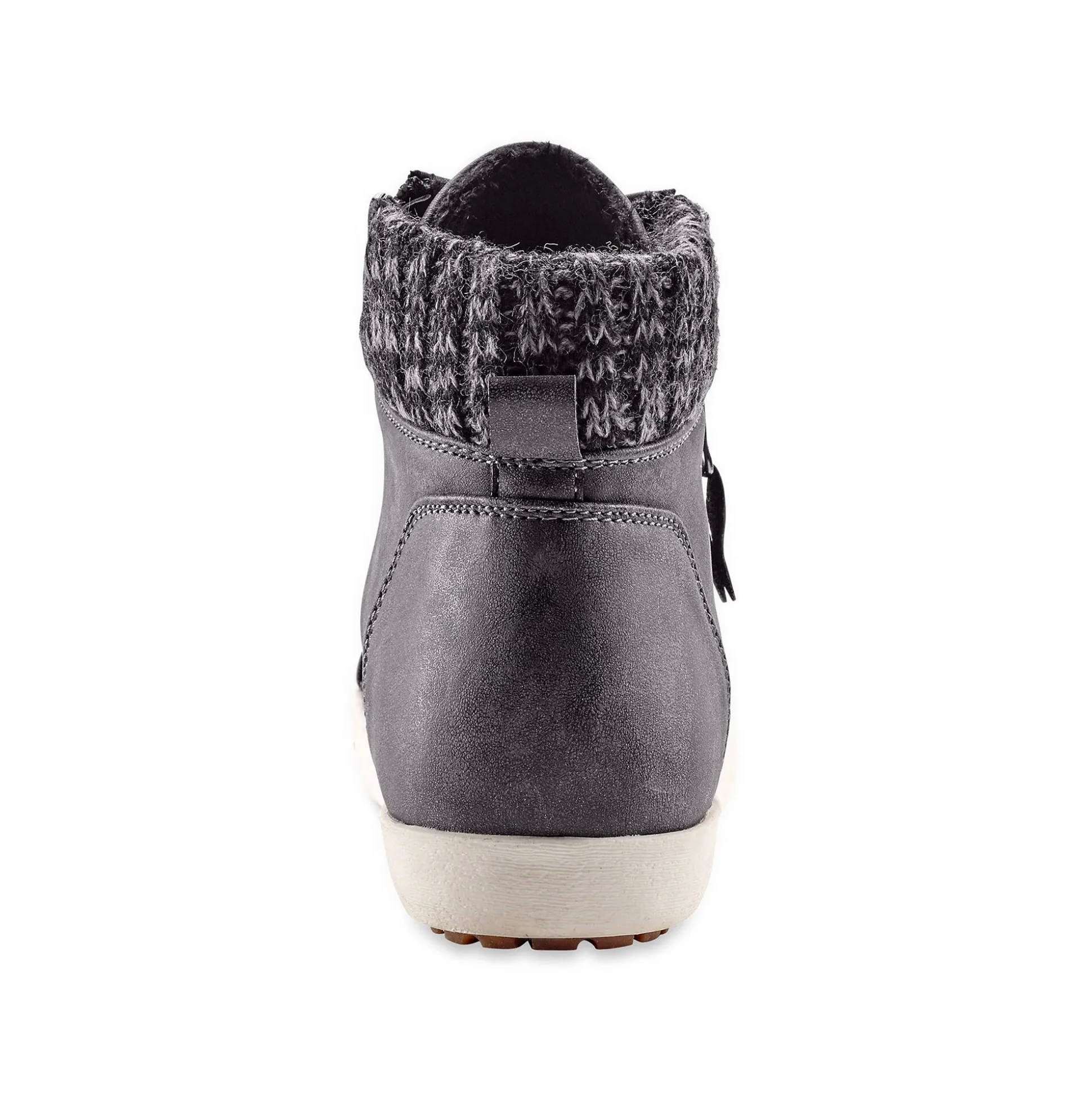Gevoerde sneakers met hoge schacht, enkelrand in tricot