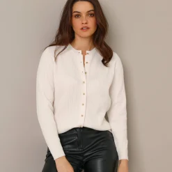 Gilet met ronde hals en knopen