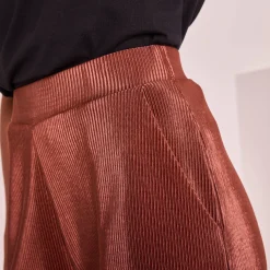 Glanzende broek, plissétricot