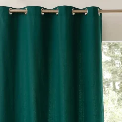 Gordijn in effen zeildoekstof met oogringetjes