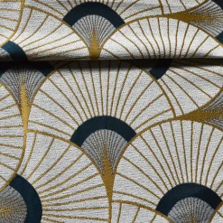 Gordijn in jacquard met pauwenverenprint