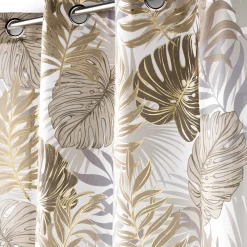 Gordijn met metallic bladerenprint