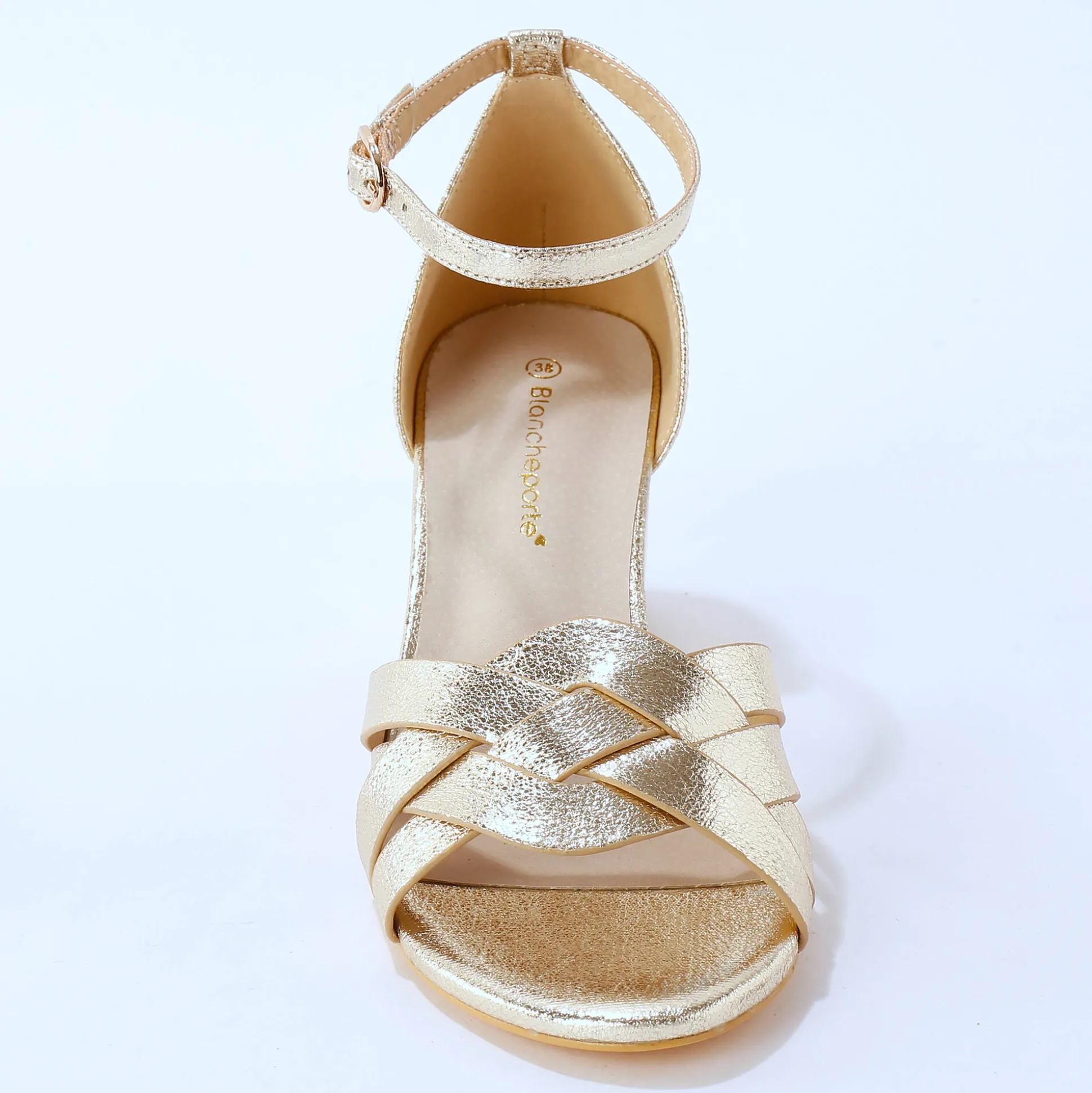Goudkleurige sandalen met hak