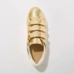 Goudkleurige sneakers met scratchsluiting
