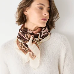 Grote foulard, bloemenprint, vierkant