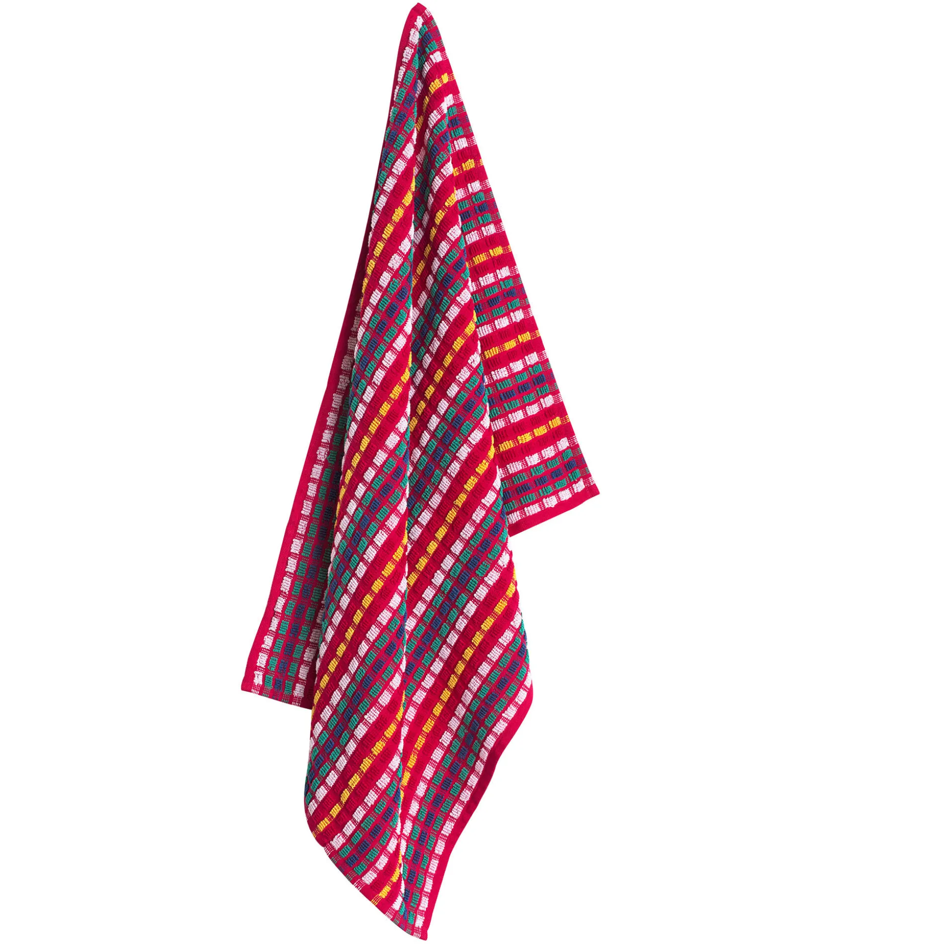 Handdoek in badstof, groot formaat, met rode fond - Sets