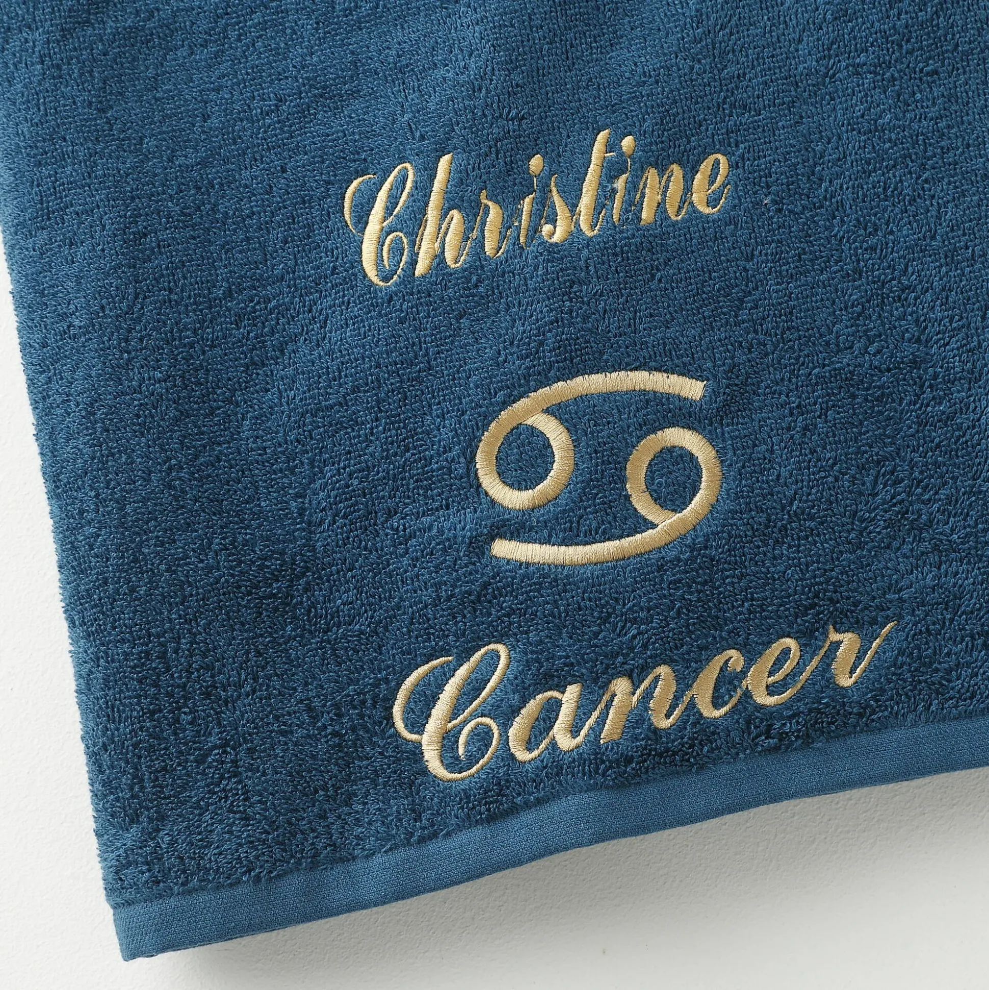 Handdoeken met "Cancer" borduursel, personaliseerbaar - 420 g/m2