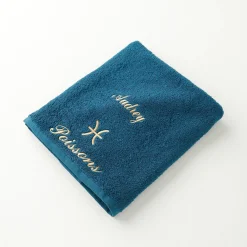 Handdoeken met "Poisson" borduursel, personaliseerbaar - 420 g/m2