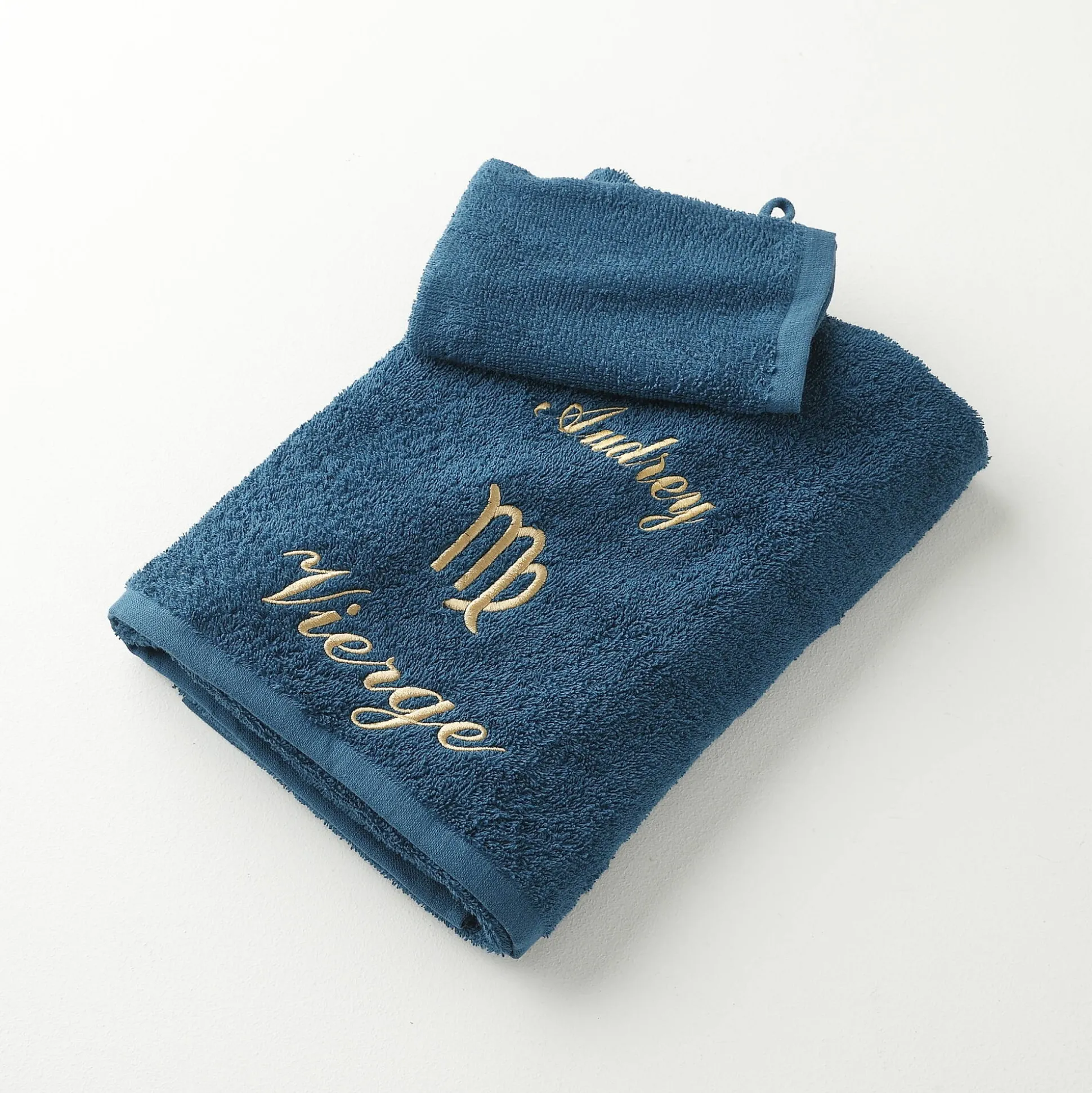 Handdoeken met "Vierge" borduursel, personaliseerbaar - 420 g/m2