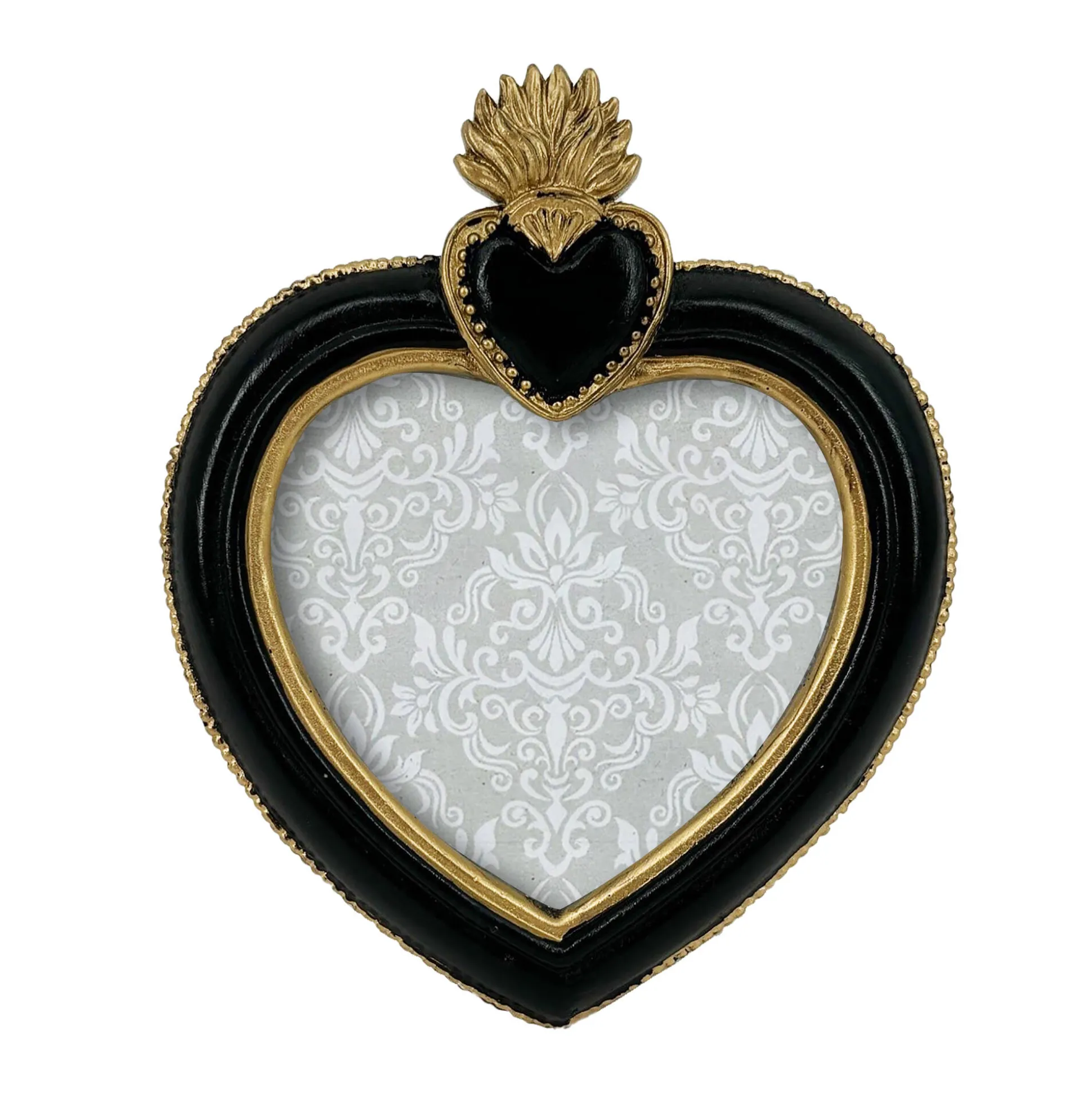 Hartvormige ex-voto fotolijst, goudkleurig polyhars