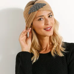 Headband in tricot met juweel