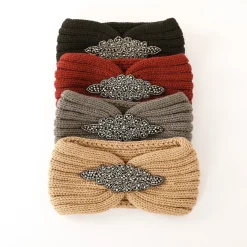 Headband in tricot met juweel