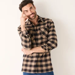 Hemd in flanel met Schotse ruiten