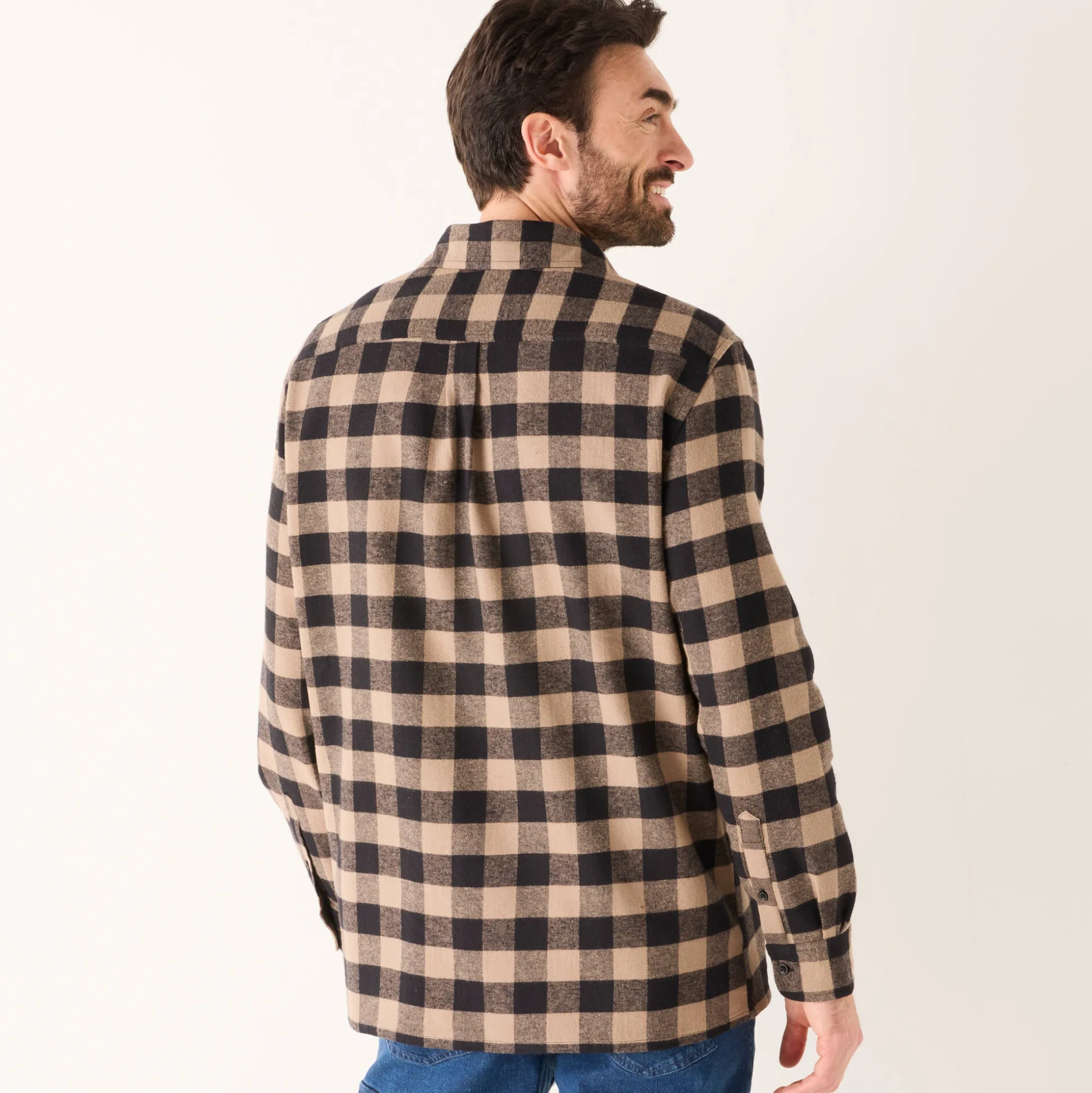 Hemd in flanel met Schotse ruiten