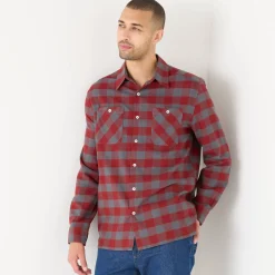 Hemd in flanel met Schotse ruiten