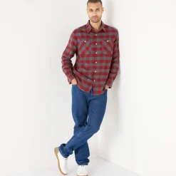 Hemd in flanel met Schotse ruiten