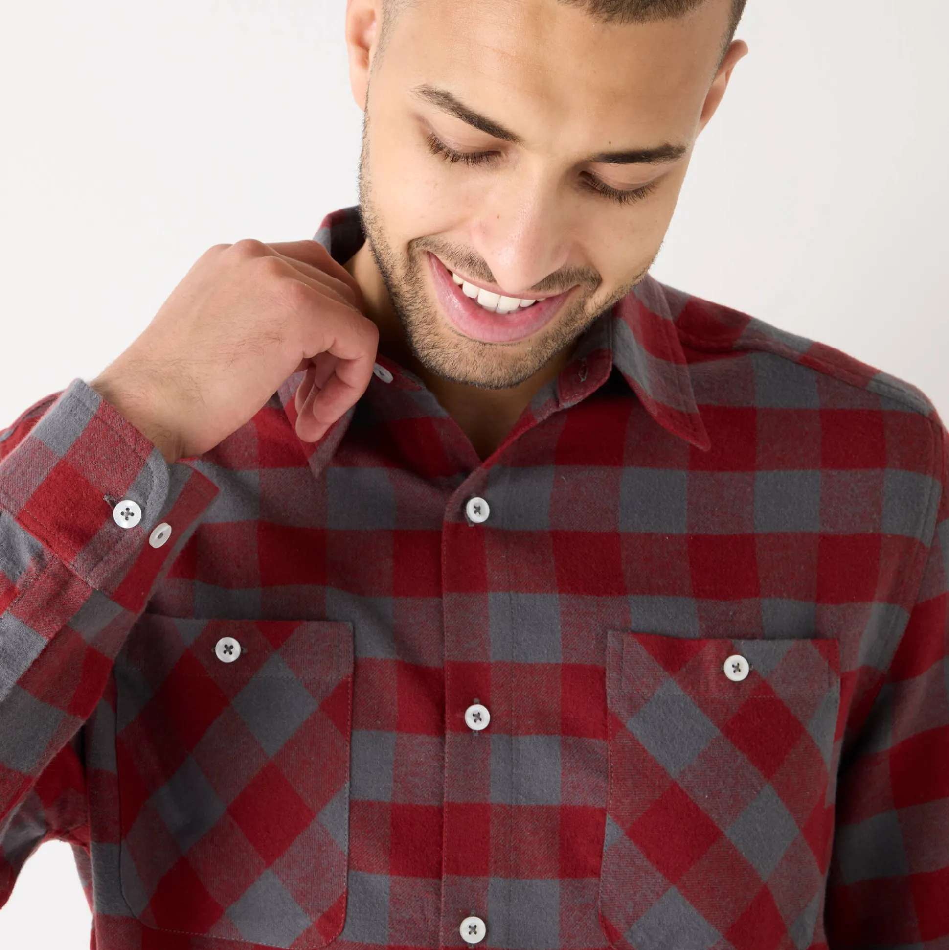 Hemd in flanel met Schotse ruiten