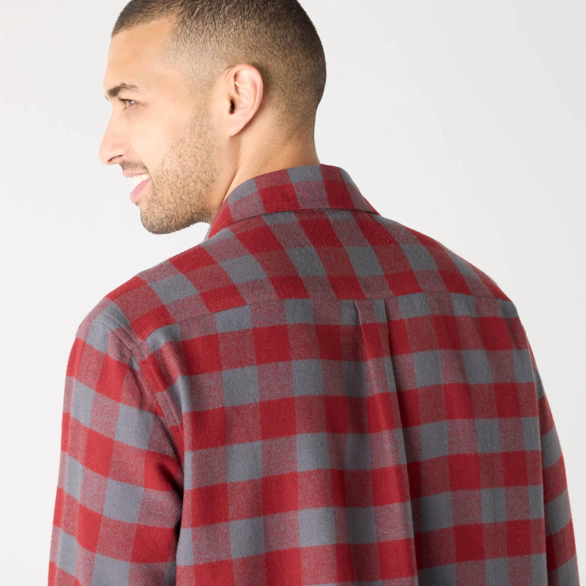 Hemd in flanel met Schotse ruiten