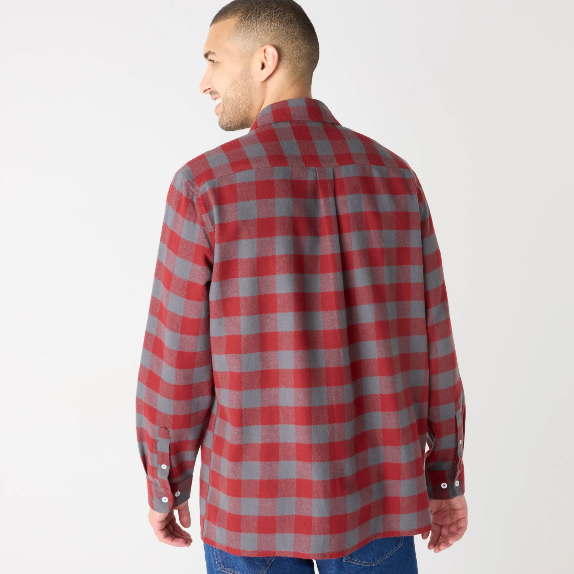 Hemd in flanel met Schotse ruiten