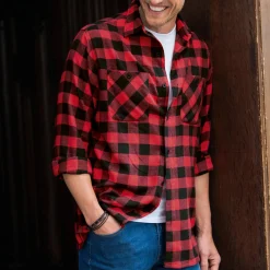 Hemd in flanel met Schotse ruiten