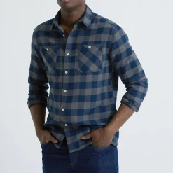 Hemd in flanel met Schotse ruiten