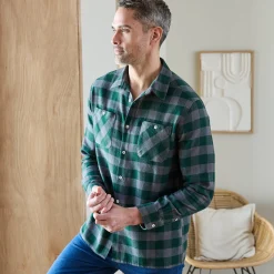 Hemd in flanel met Schotse ruiten